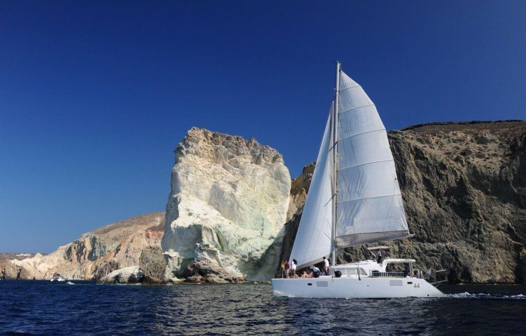 Catamaran santorini cruise